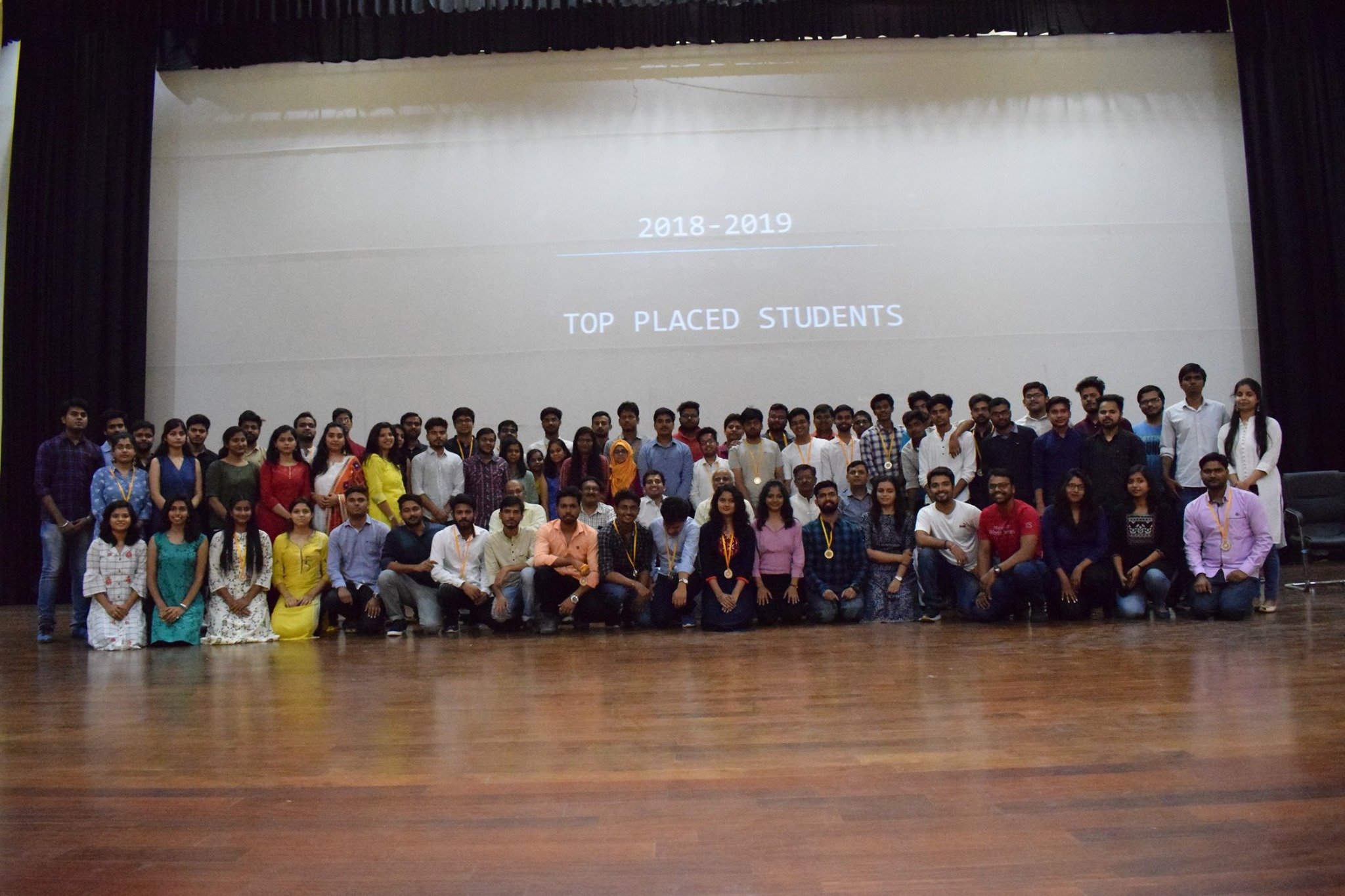 Top placed students of 2018-19 Batch being felicitated by the Director